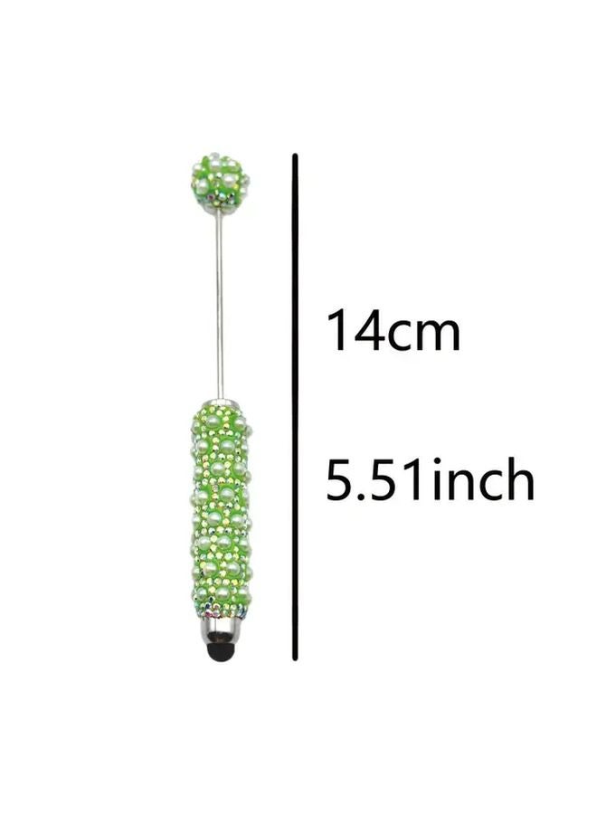 9PCS Mixed Color Ballpoint Pens With Pearl Diamond Inlay Touchscreen Stylus For Phone Tablet - Image 2